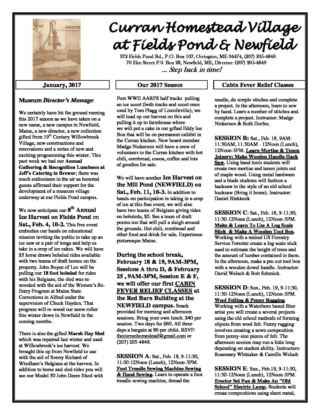 Curran, Newsletter, January, 2017