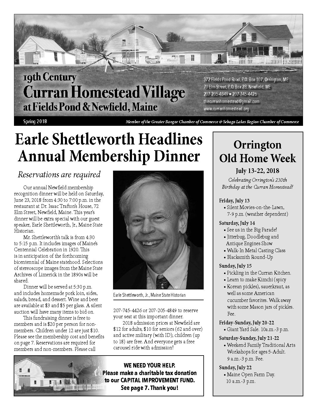 Curran Newsletter, Spring, 2018